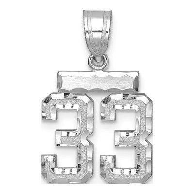14K White Gold Number 33 Charm