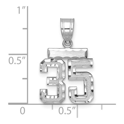 14K White Gold Number 35 Pendant – view 2