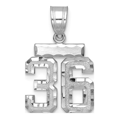 14K White Gold Number 36 Pendant