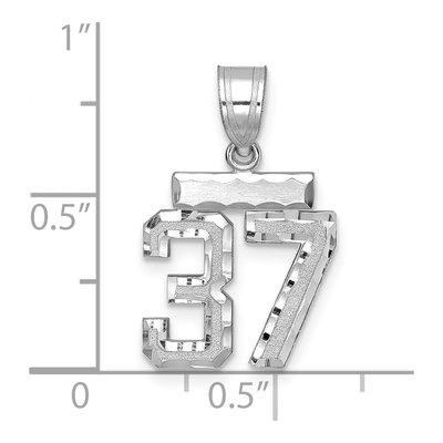 14K White Gold Number 37 Pendant – view 2
