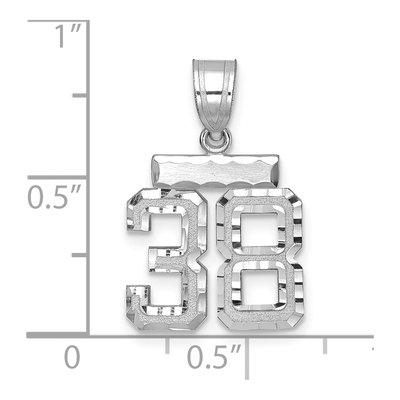 14K White Gold Number 38 Charm – view 2