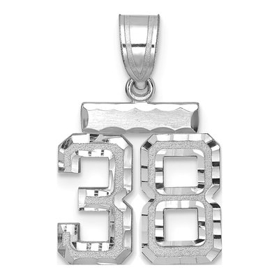 14K White Gold Number 38 Charm