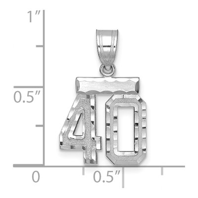 14K White Gold Small Number 40 Charm – view 2