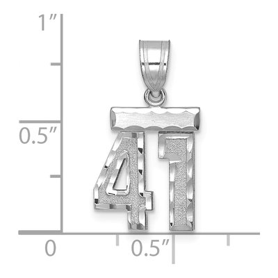 14K White Gold Number 41 Charm – view 2