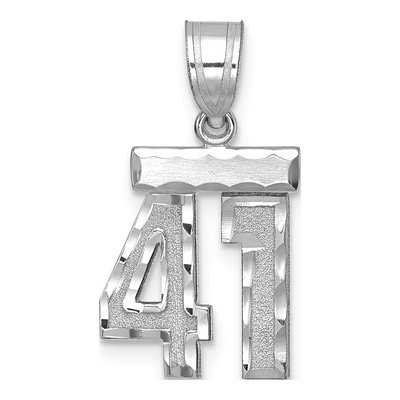 14K White Gold Number 41 Charm