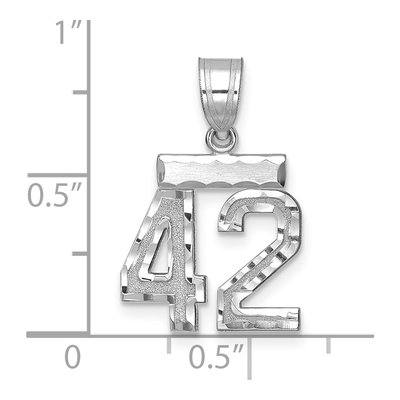 14K White Gold Number 42 Charm – view 2
