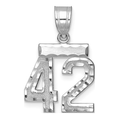 14K White Gold Number 42 Charm