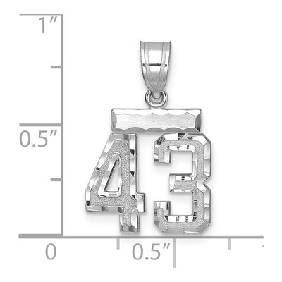 14K White Gold Small Number 43 Charm Pendant – view 2