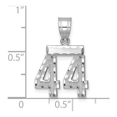 14K White Gold Number 44 Pendant – view 2