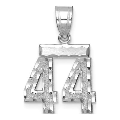 14K White Gold Number 44 Pendant