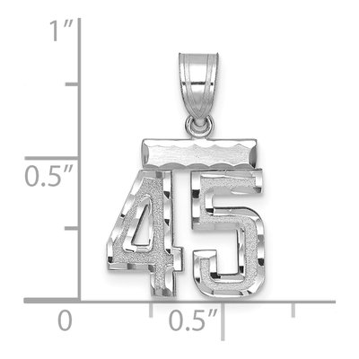 14K White Gold Number 45 Charm – view 2