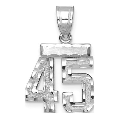 14K White Gold Number 45 Charm