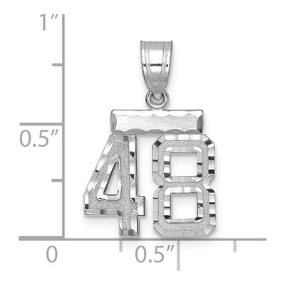 14K White Gold Number 48 Charm – view 2