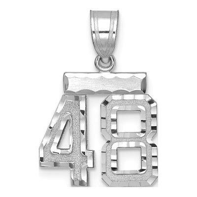 14K White Gold Number 48 Charm