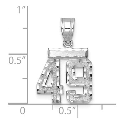 14K White Gold Number 49 Charm – view 2