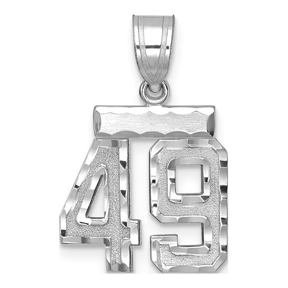 14K White Gold Number 49 Charm