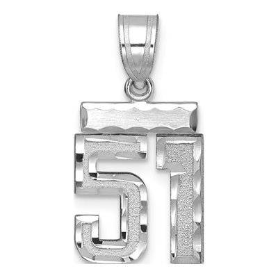 14K White Gold Number 51 Charm