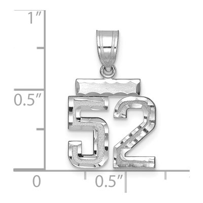14K White Gold Number 52 Pendant – view 2