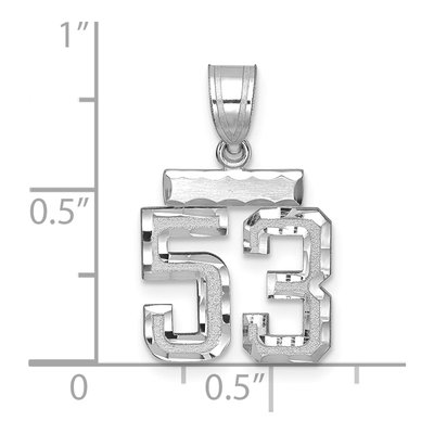 14K White Gold Number 53 Charm – view 2