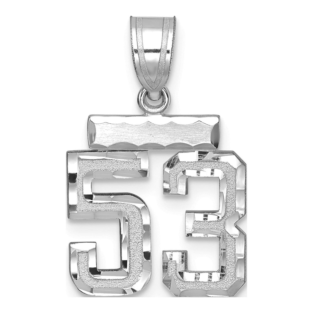 14K White Gold Number 53 Charm