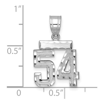 14K White Gold Number 54 Pendant – view 2