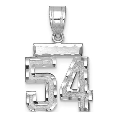 14K White Gold Number 54 Pendant