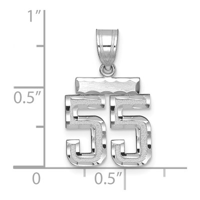 14K White Gold Number 55 Pendant – view 2