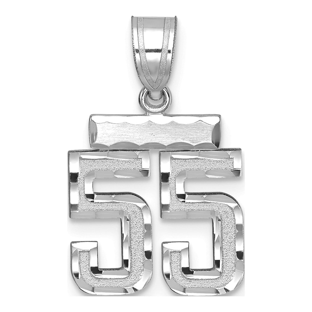 14K White Gold Number 55 Pendant