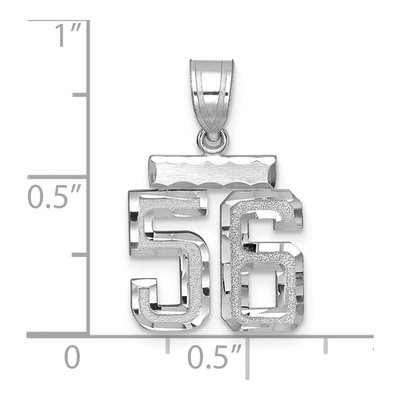 14K White Gold Number 56 Charm – view 2