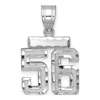 14K White Gold Number 56 Charm