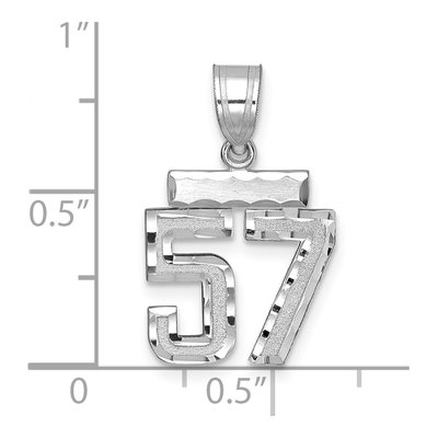 14K White Gold Number 57 Charm – view 2