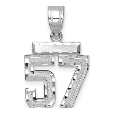 14K White Gold Number 57 Charm