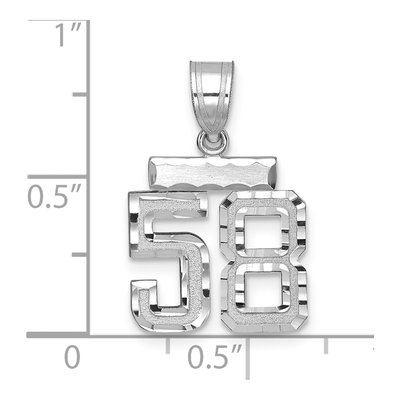 14K White Gold Number 58 Charm – view 2