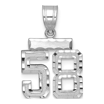 14K White Gold Number 58 Charm