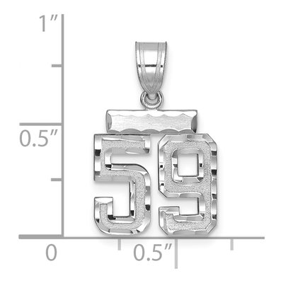 14K White Gold Number 59 Charm – view 3