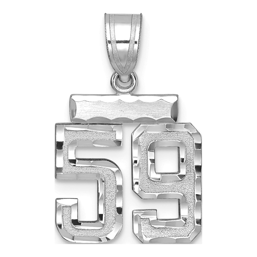 14K White Gold Number 59 Charm