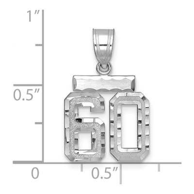14K White Gold Number 60 Pendant – view 2