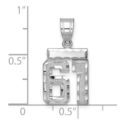 14K White Gold Number 61 Pendant – view 2