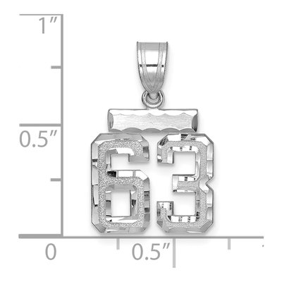 14K White Gold Number 63 Pendant – view 2