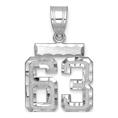 14K White Gold Number 63 Pendant