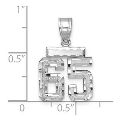 14K White Gold Number 65 Charm – view 2