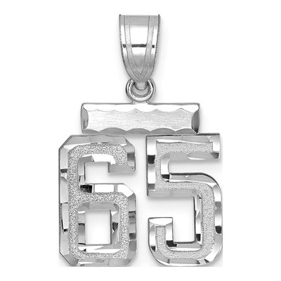 14K White Gold Number 65 Charm