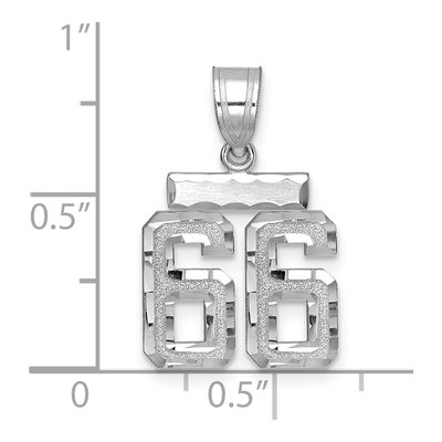 14K White Gold Number 66 Charm – view 2