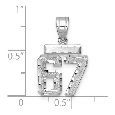 14K White Gold Number 67 Charm – view 2