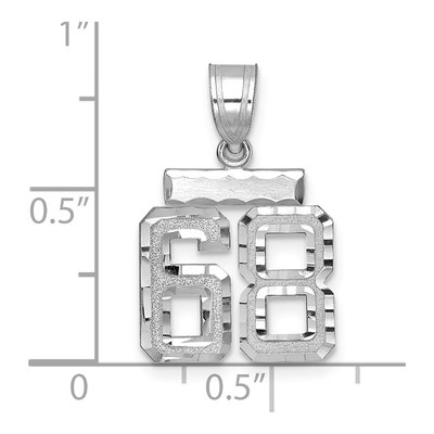 14K White Gold Number 68 Charm – view 2