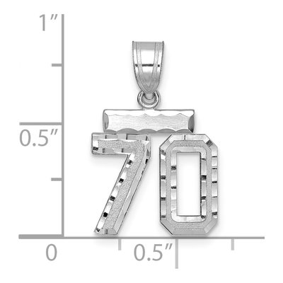 14K White Gold Number 70 Pendant – view 2