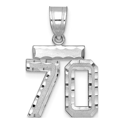 14K White Gold Number 70 Pendant
