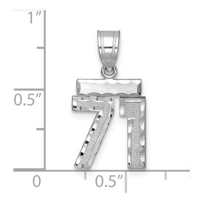 14K White Gold Number 71 Charm – view 2