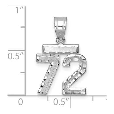 14K White Gold Number 72 Charm – view 2