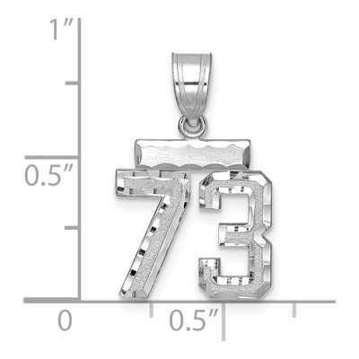 14K White Gold Number 73 Charm – view 2